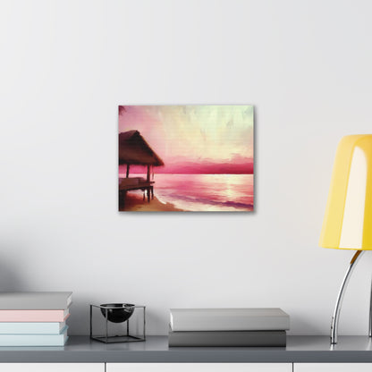 Sunset Beach Pastel Watercolor Print