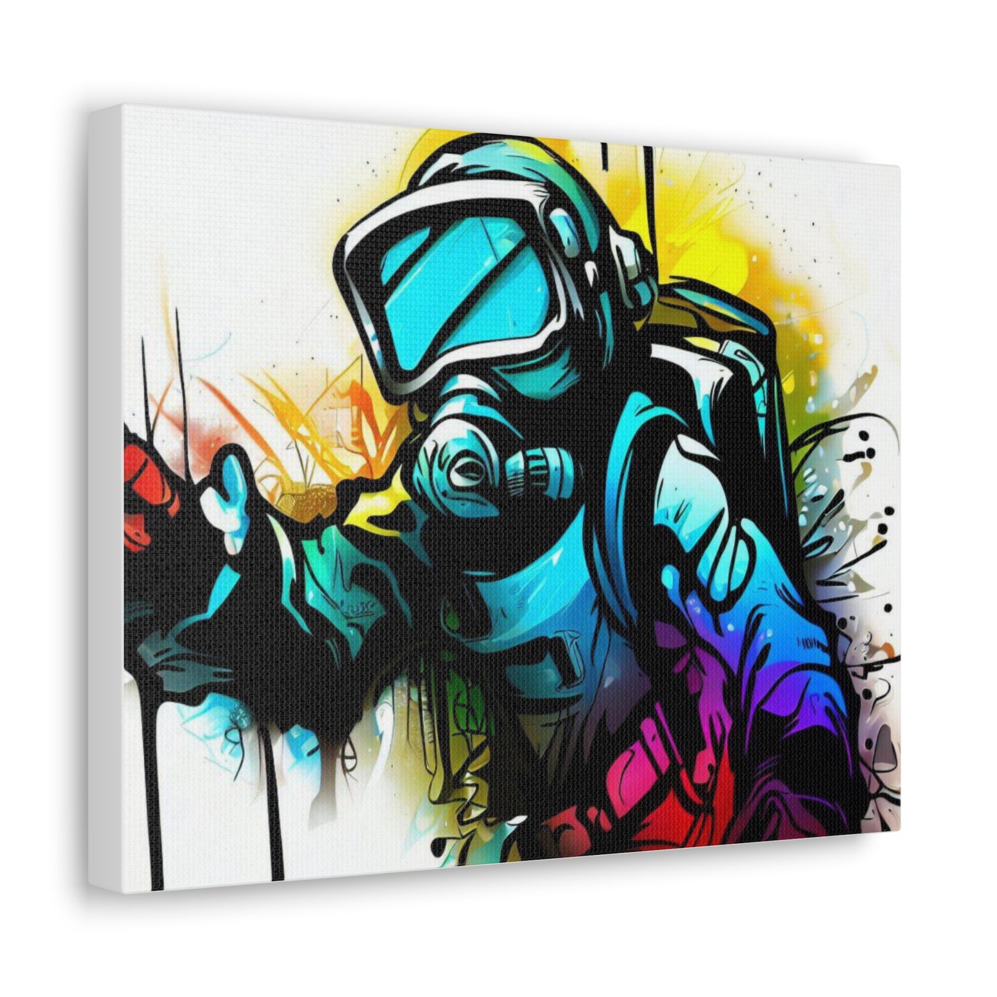 Graffiti Mask, Graffiti Artist, Graffiti-inspired home decor, Modern street art prints, Graffiti wall art, Street art canvas art, Graffiti artist prints 14″ x 11″ Premium Gallery Wraps (1.25″)