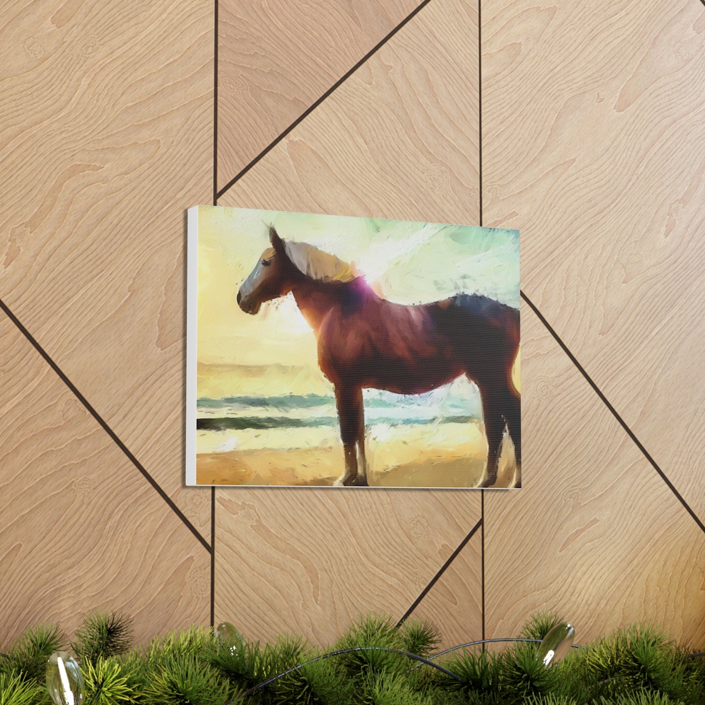 Horse wall art, Beach wall art, ocean wall art, Canvas Gallery Wraps, Horse Beach, Sunset Beach - SaviTraviDesigns