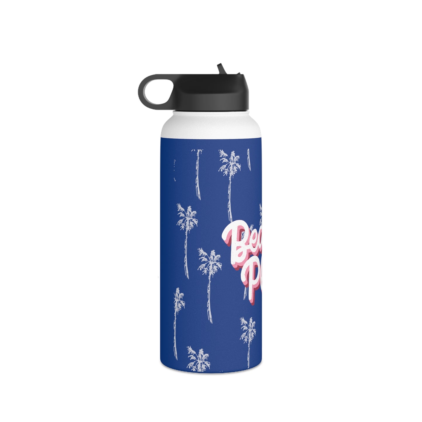 Beach Please water bottle, design water bottle, Stainless Steel Water Bottle, Standard Lid - SaviTraviDesigns