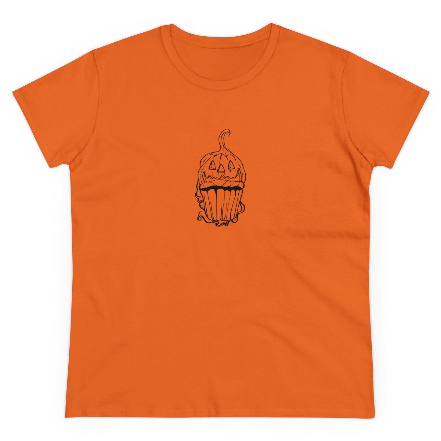 Pumpkin Cupcake, Halloween Cupcake Designs, Halloween Graphic Shirts, Spooky Halloween Shirts, Cute Halloween Graphic Tees Orange