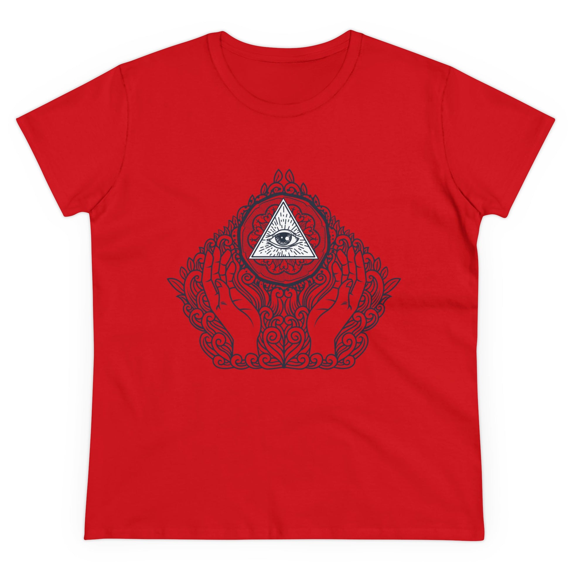 Meditation T-Shirts, Yoga Graphic Tees, Mindfulness Apparel, Zen T-Shirts, Spiritual Shirts, Chakra Tees, Womens T-Shirt Red