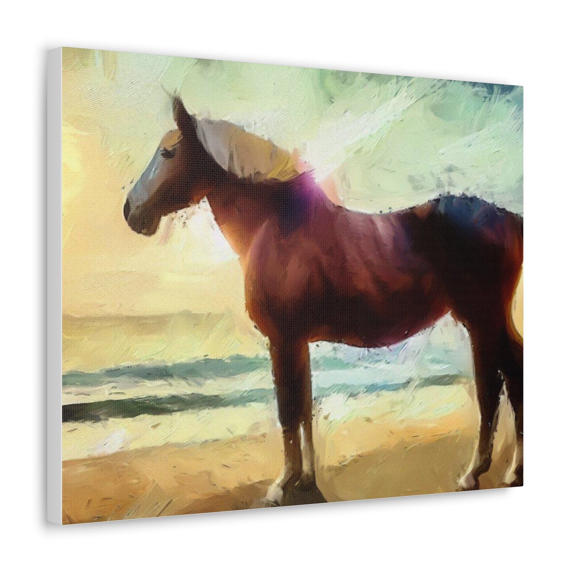 Horse wall art, Beach wall art, ocean wall art, Canvas Gallery Wraps, Horse Beach, Sunset Beach - SaviTraviDesigns