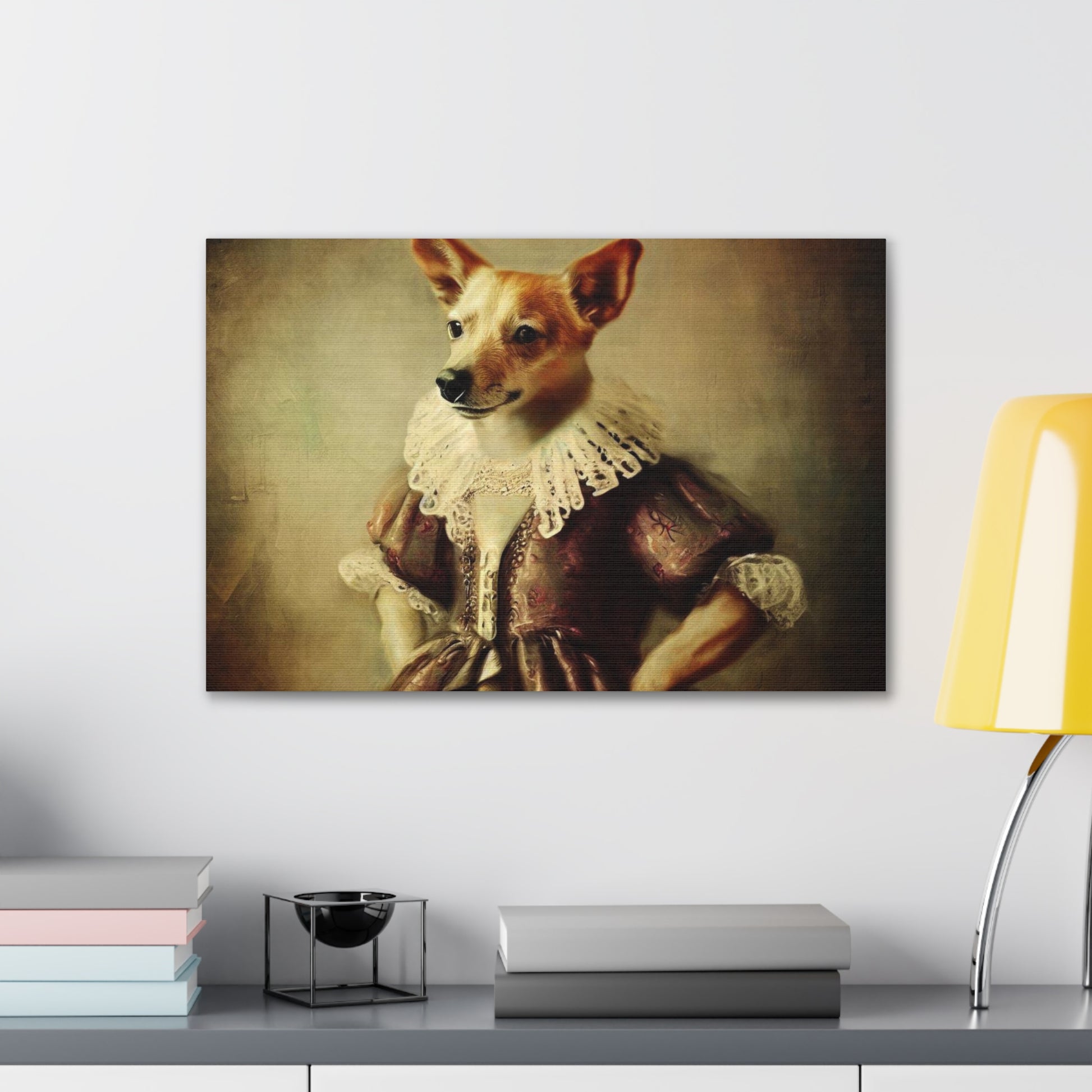 Fancy Dog, Canvas Dog Art, Dog Wall Art, Canine Canvas Art,Canvas Gallery Wraps