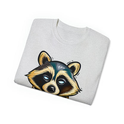 Raccoon Shirt, Graffiti Print Shirt, Unisex Ultra Cotton Tee, Golden Raccoon - SaviTraviDesigns