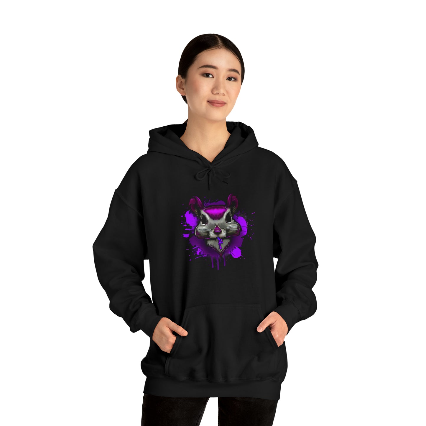 Graffiti hoodie, Graffiti Sweatshirt, Squirrel sweatshirt, Urban Art Hooded Sweatshirt, purple - SaviTraviDesigns