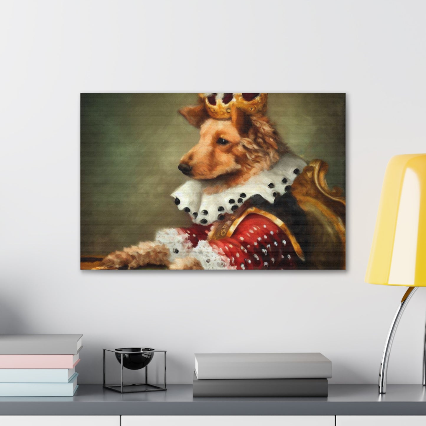 Fancy Dog, Canvas Dog Art, Dog Wall Art, Canine Canvas Art,Canvas Gallery Wraps, Pet Art, King Dog - SaviTraviDesigns