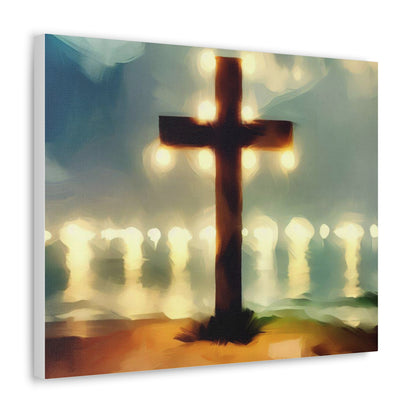 Christian wall art, Cross wall art, Beach art, Canvas Gallery Wrap - SaviTraviDesigns