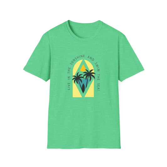 Live In The Sunshine Swim in The Sea Graphics T-Shirt Heather Irish Green