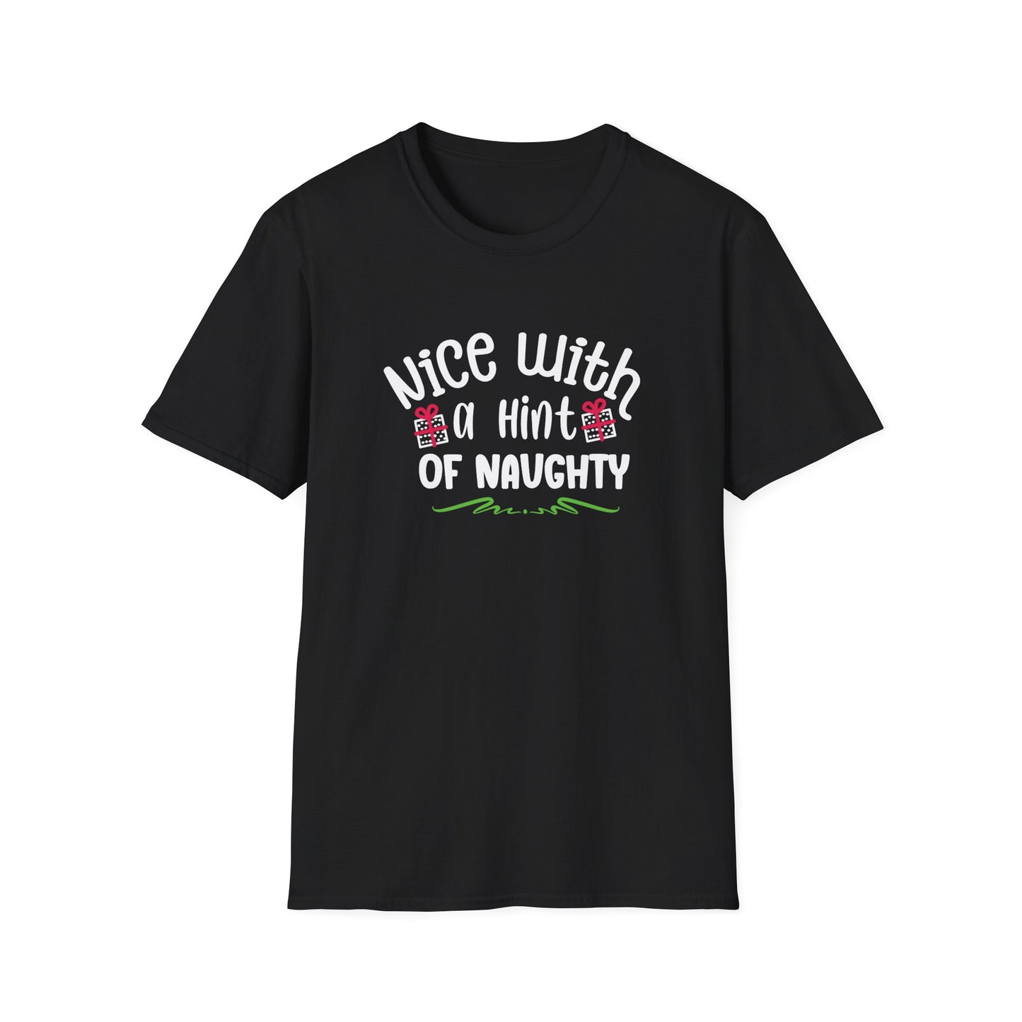 Nice With A Hint Of Naughty Holiday Graphic Shirt Black