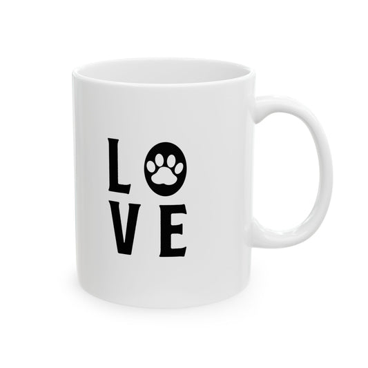 Dog Love Love Paw Print Coffee Mug 11oz