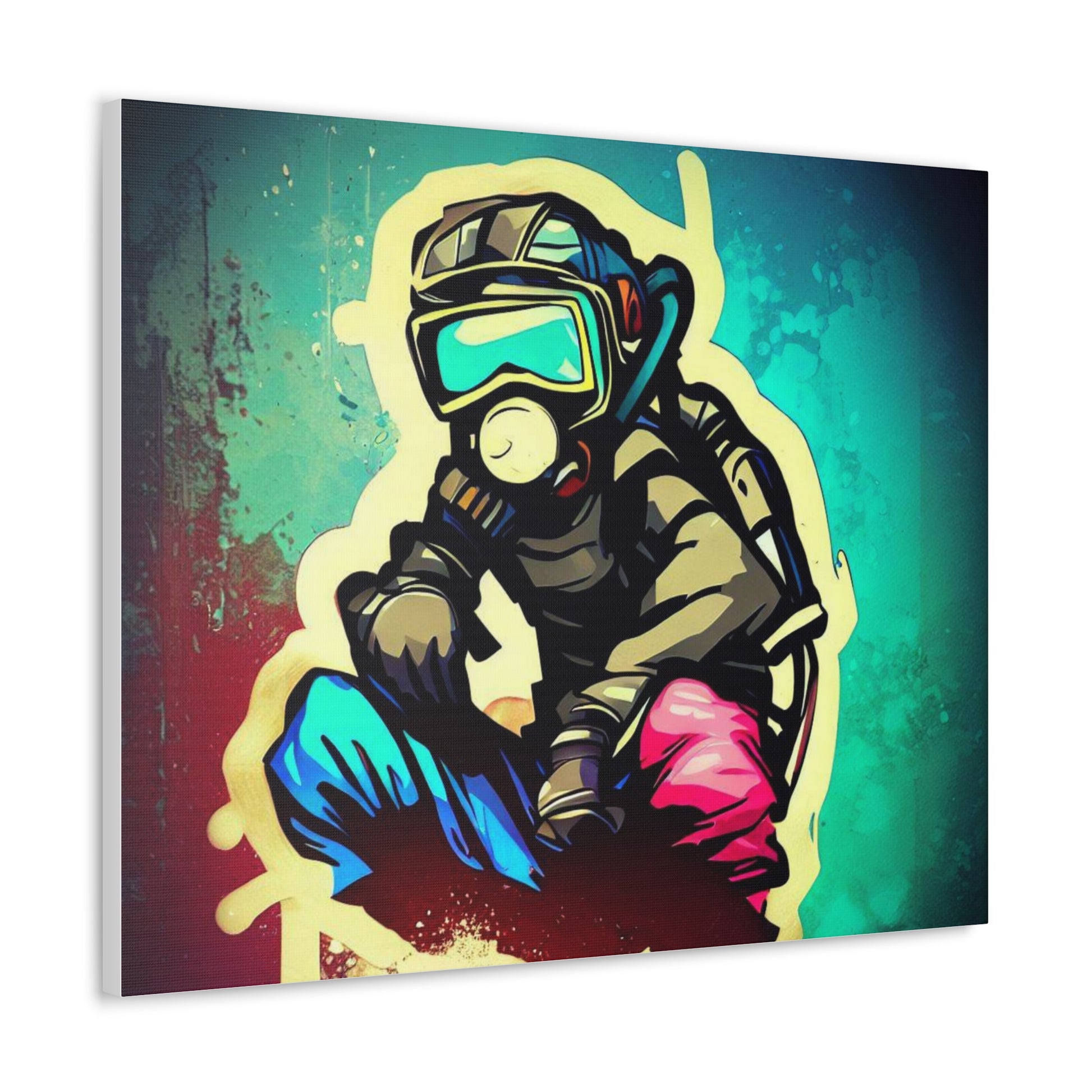 Gasmask, Graffiti Artist, Graffiti art prints, Street art canvas, Urban art decor, Graffiti-style wall art, Graffiti canvas prints, Street art posters - SaviTraviDesigns