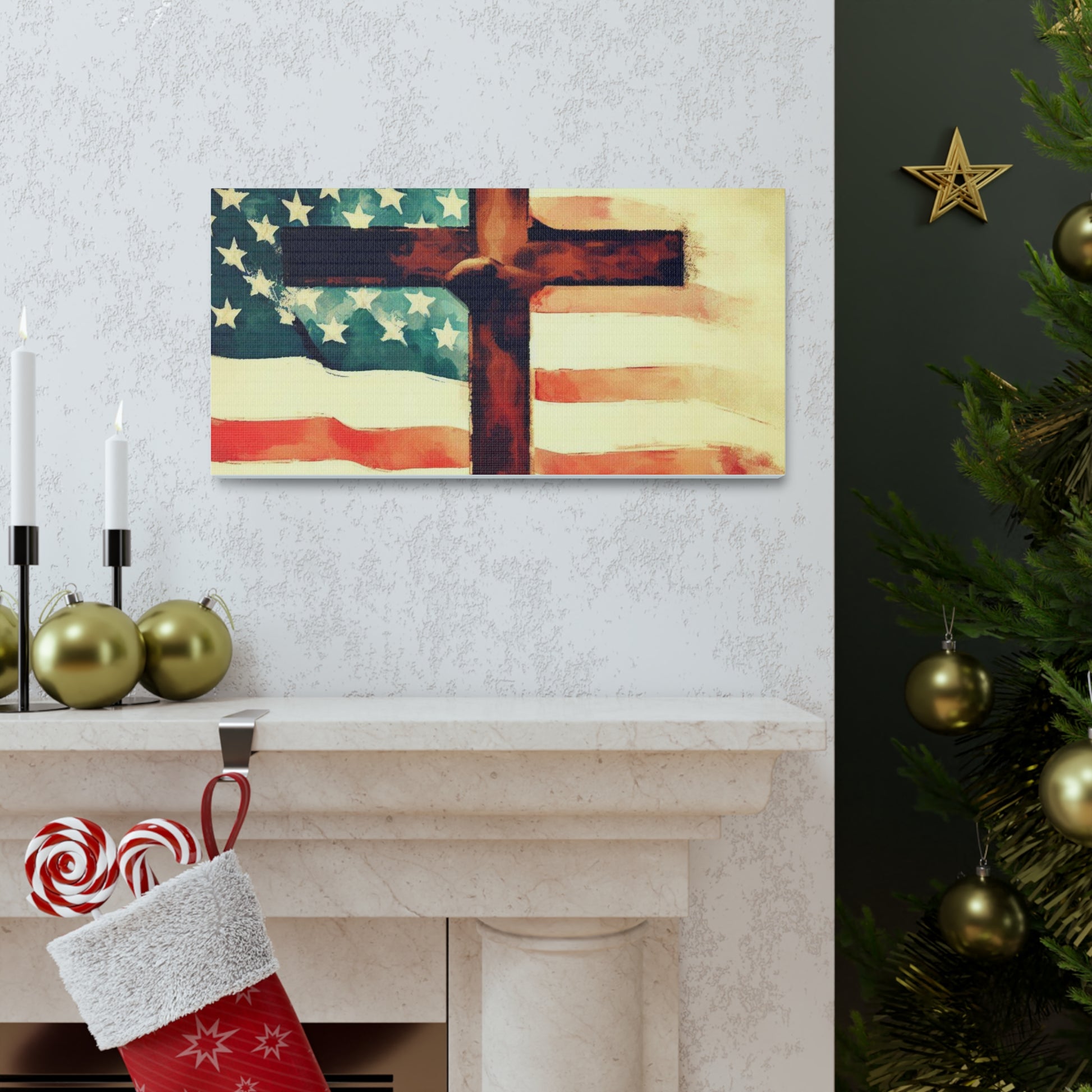 Christian wall art, Flag wall art, Canvas Gallery Wraps - SaviTraviDesigns