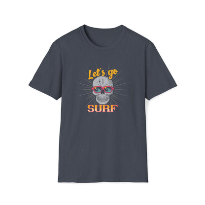 Lets Go Surf |Beach Lifestyle Shirts | Summer Vibe Apparel Heather Navy