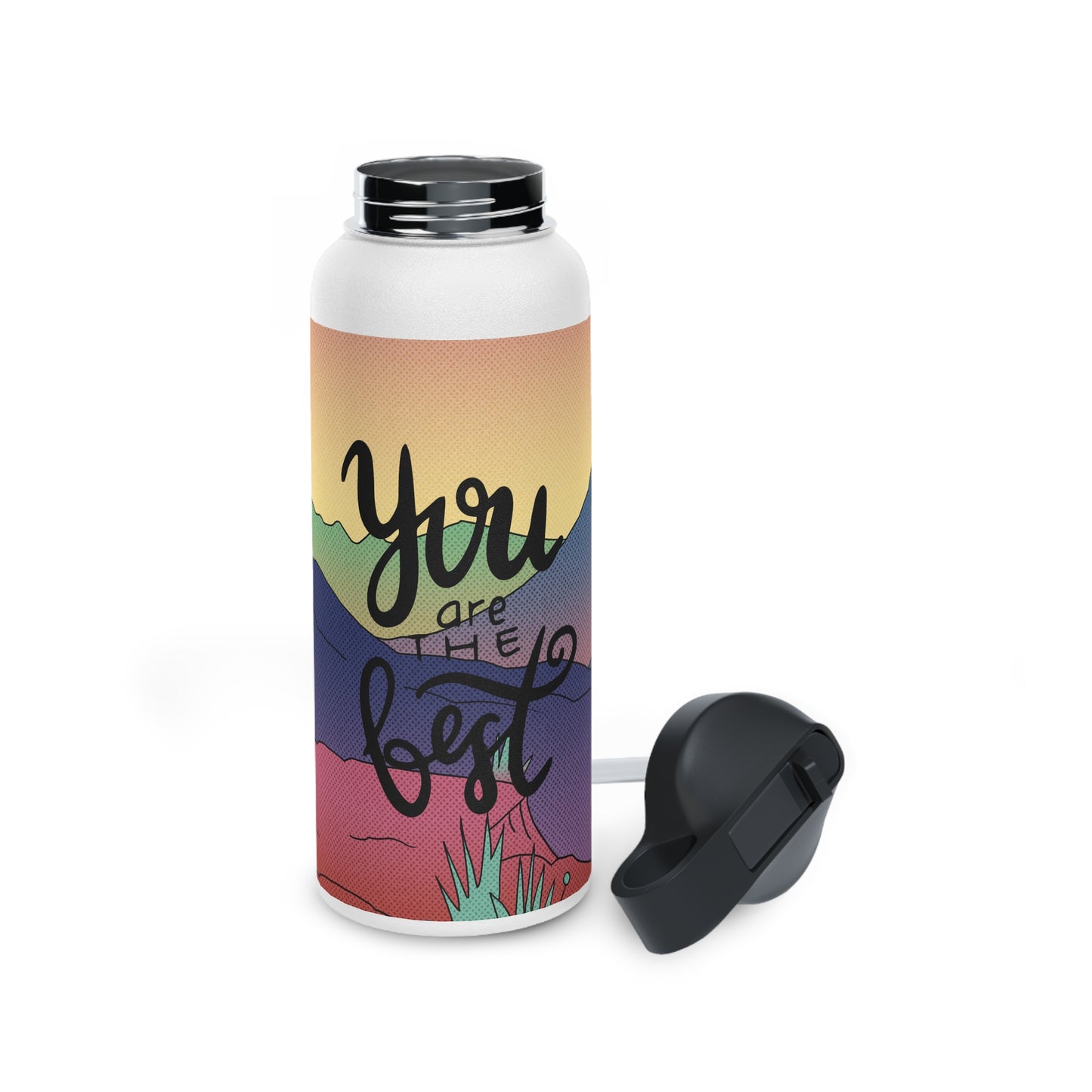 Print water bottle, Stainless Steel Water Bottle, Standard Lid - SaviTraviDesigns