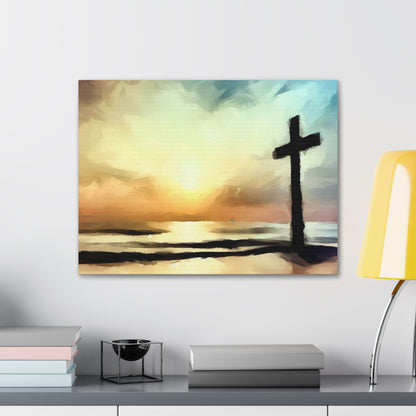 Christian wall art, Cross wall art, Beach art, ocean art, Canvas Gallery Wraps - SaviTraviDesigns