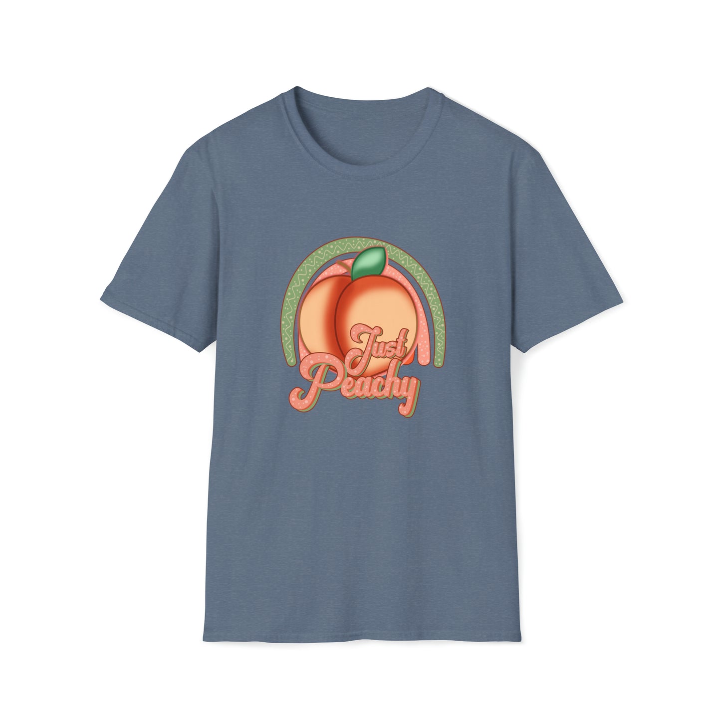 Just Peachy |Beach Lifestyle Shirts | Summer Vibe Apparel Heather Indigo