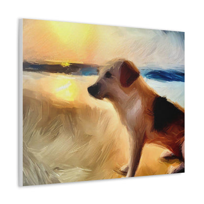 Dog wall art, beach wall art, ocean art, Canvas Gallery Wraps, Pet Beach - SaviTraviDesigns