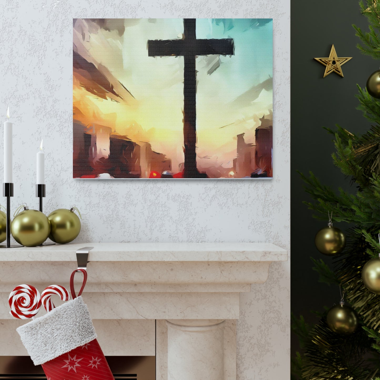 Christian wall art, Cross wall art, City art, Canvas Gallery Wraps - SaviTraviDesigns