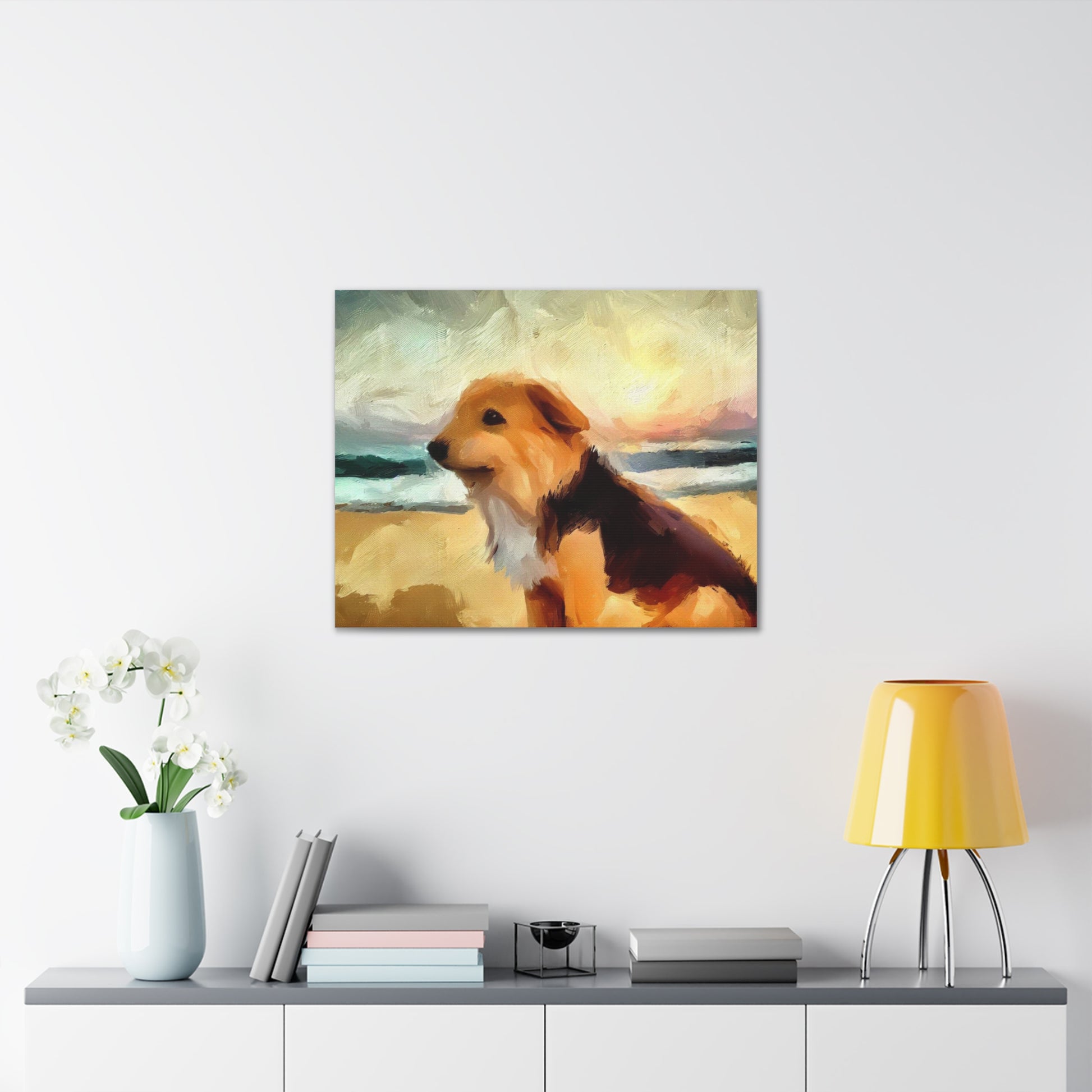 Dog wall art, ocean wall art, beach art, Canvas Gallery Wraps, Dog Beach - SaviTraviDesigns