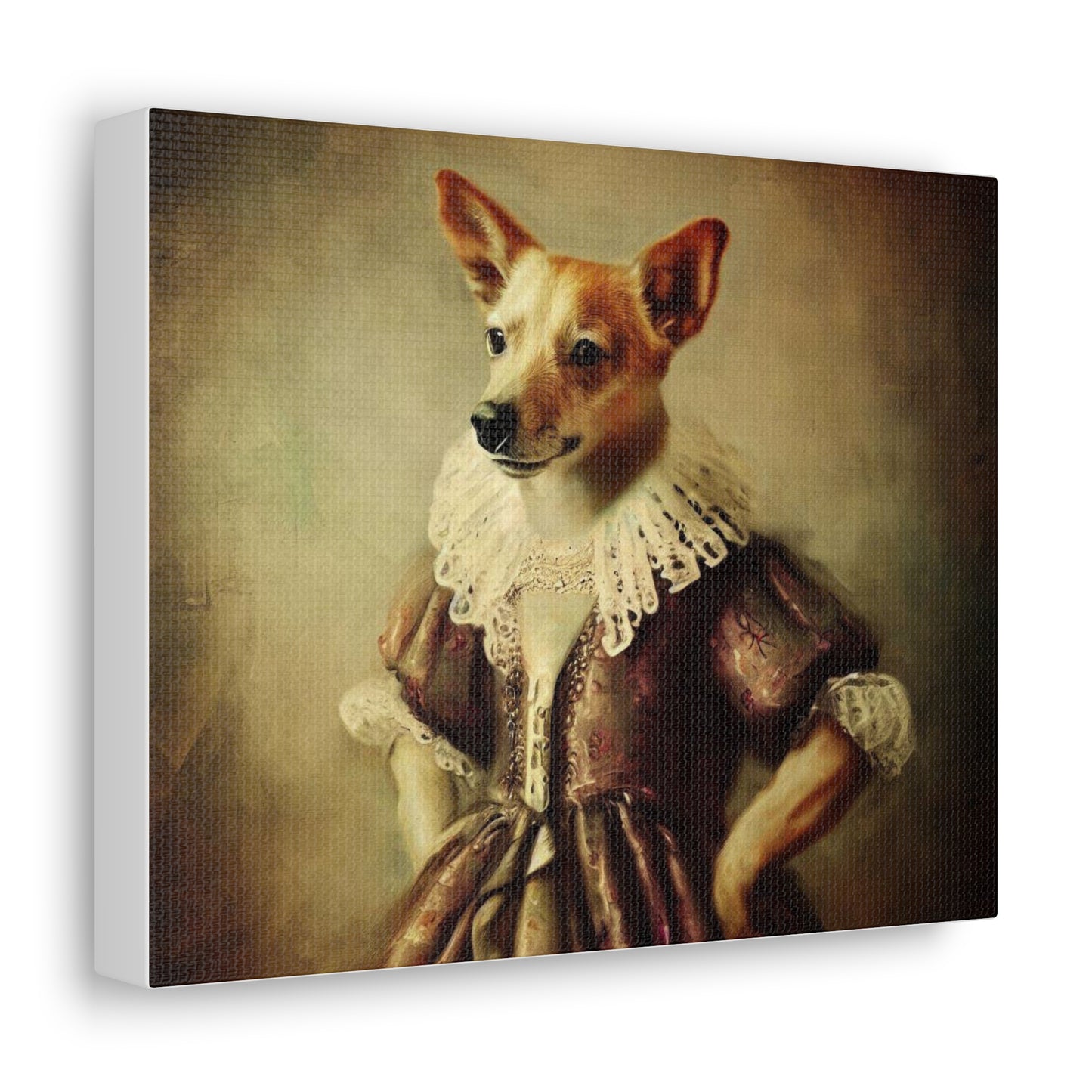 Fancy Dog, Canvas Dog Art, Dog Wall Art, Canine Canvas Art,Canvas Gallery Wraps