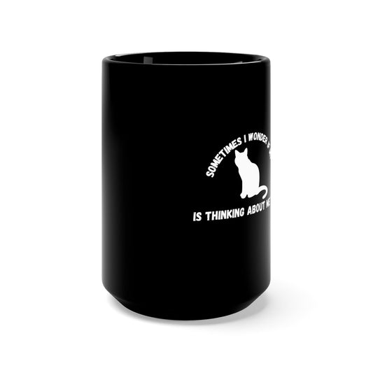 Elegant Black Cat Ceramic Mug 15oz - SaviTraviDesigns