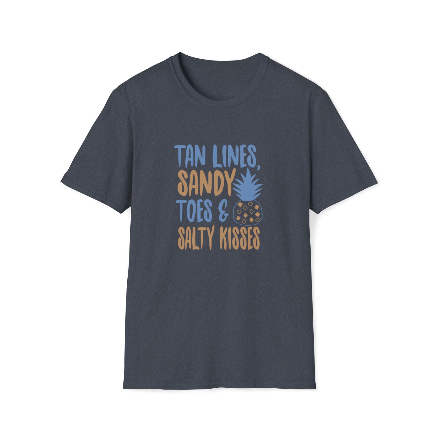 Tan Lines Sandy Toes |Beach Lifestyle Shirts | Summer Vibe Apparel Heather Navy