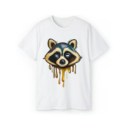 Raccoon Shirt, Graffiti Print Shirt, Unisex Ultra Cotton Tee, Golden Raccoon - SaviTraviDesigns