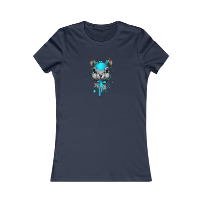 Graffiti style Tshirt, Squirrel Tshirt, Art T-Shirt Girl, Women's Favorite Tee, Blue Squirrel Navy