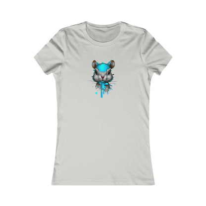 Graffiti style Tshirt, Squirrel Tshirt, Art T-Shirt Girl, Women's Favorite Tee, Blue Squirrel Silver