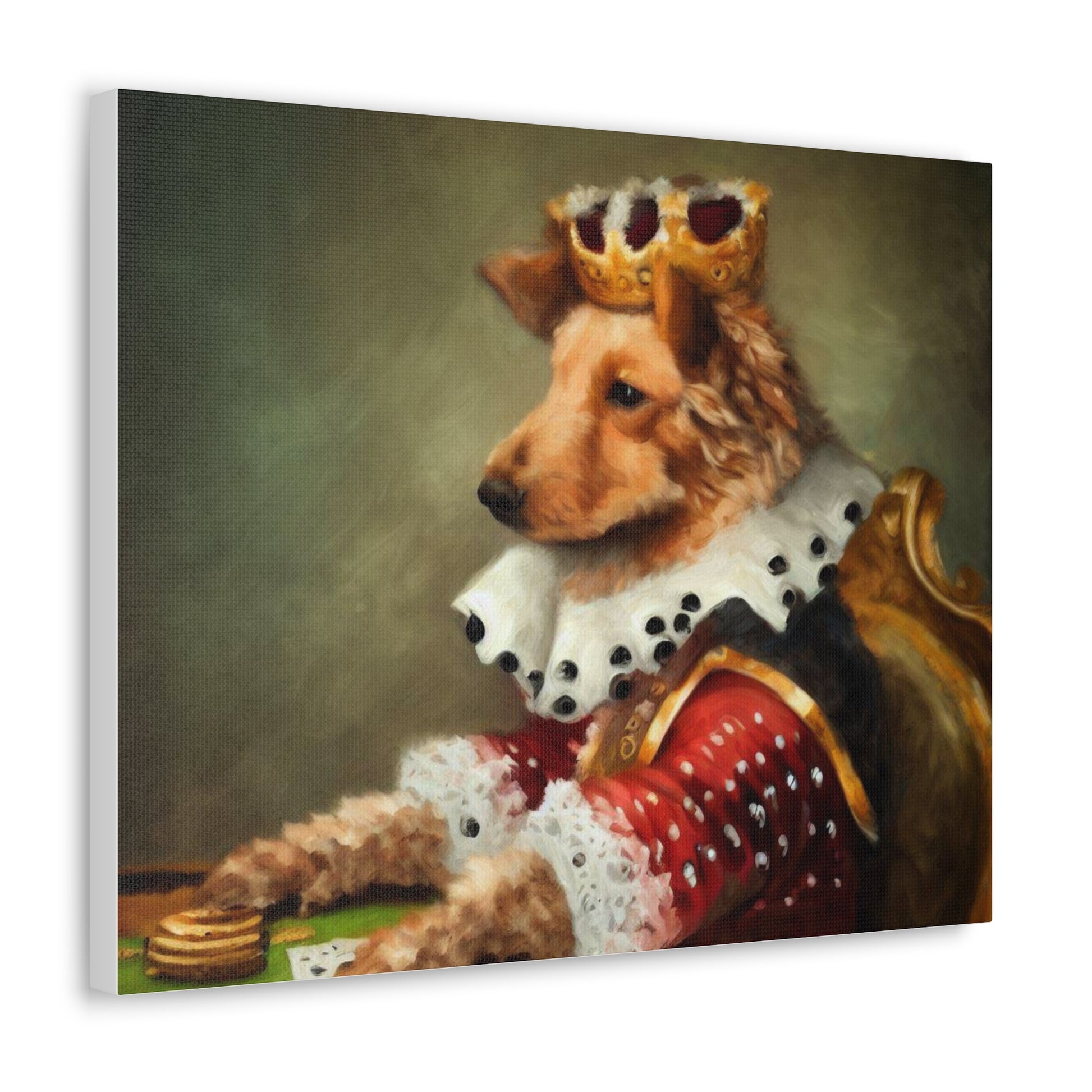 Fancy Dog, Canvas Dog Art, Dog Wall Art, Canine Canvas Art,Canvas Gallery Wraps, Pet Art, King Dog - SaviTraviDesigns