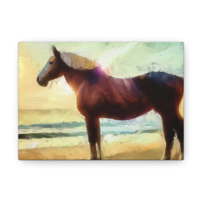 Horse wall art, Beach wall art, ocean wall art, Canvas Gallery Wraps, Horse Beach, Sunset Beach - SaviTraviDesigns