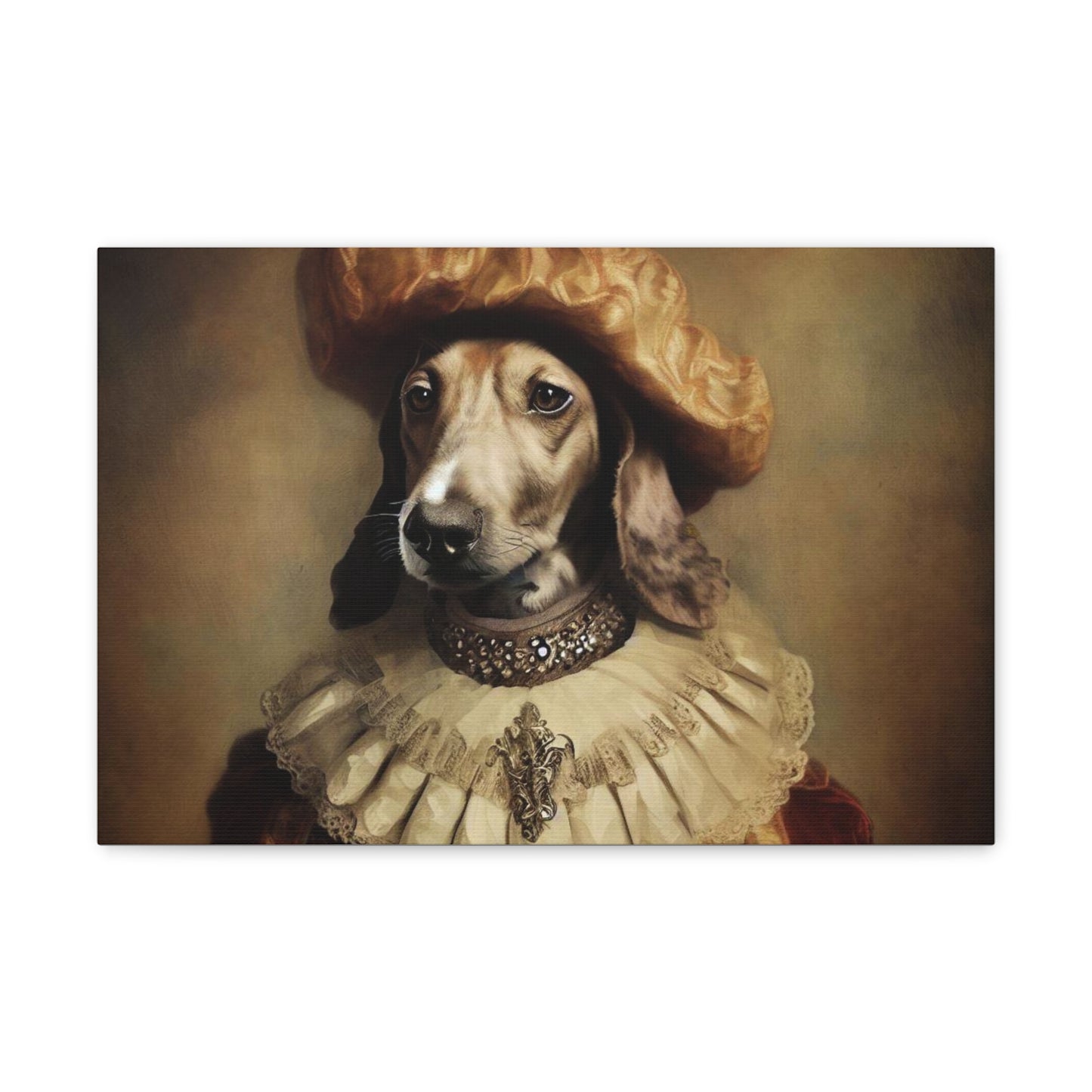 Fancy Dog, Canvas Dog Art, Dog Wall Art, Canine Canvas Art, Canvas Gallery Wraps 18″ x 12″ Premium Gallery Wraps (1.25″)