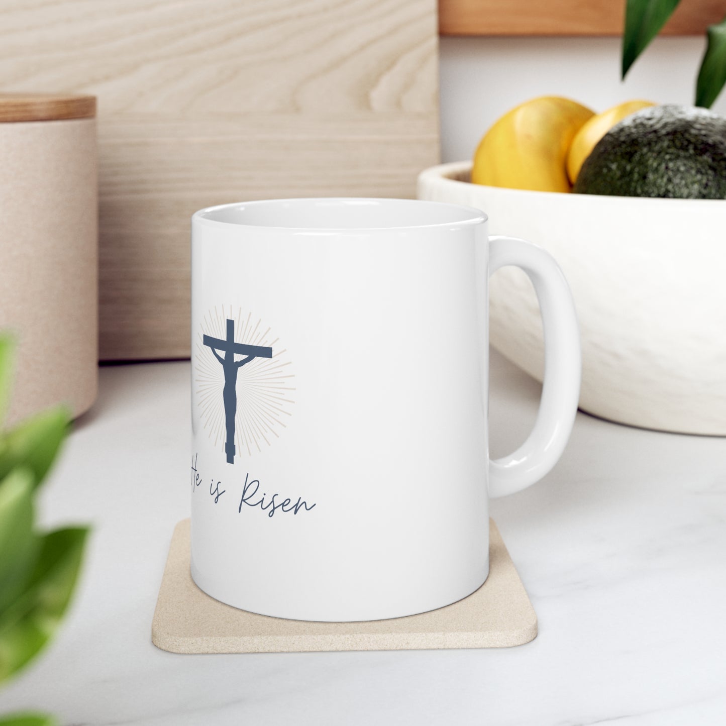 He is Risen mug, Jesus mug, Ceramic Mug 11oz, Christian Mug - SaviTraviDesigns