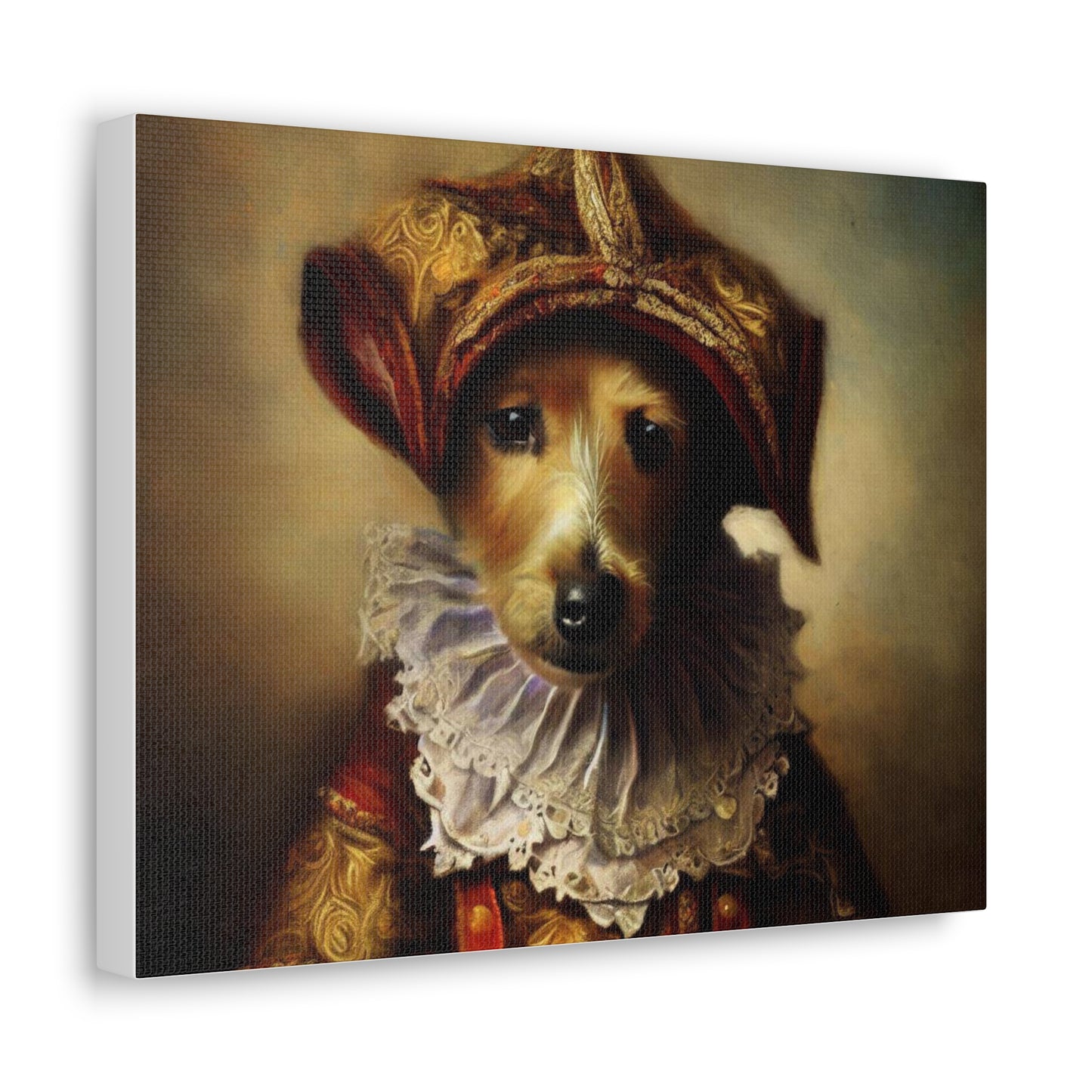 Fancy Dog, Canvas Dog Art, Dog Wall Art, Canine Canvas Art,Canvas Gallery Wraps