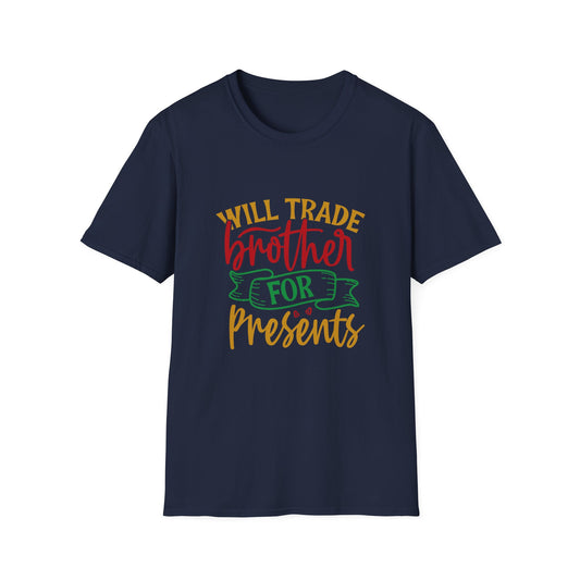 Will Trade Brother for Presents Graphic T Shirt Navy