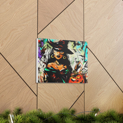 Halloween art, Witch canvas prints, Scary Halloween decor, Halloween home decor, Halloween wall, Gothic wall decor, Canvas Gallery Wraps