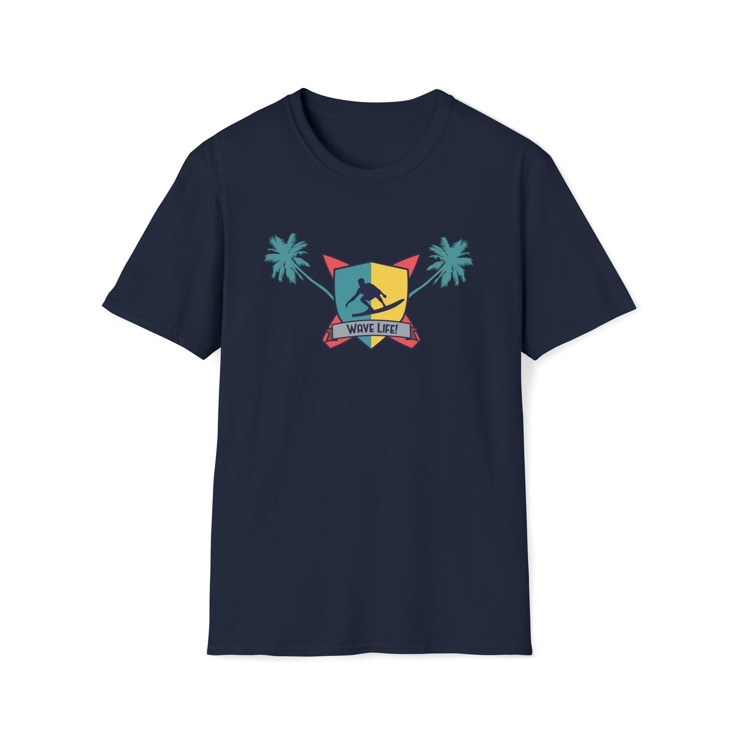 Wave Life Surfing |Beach Lifestyle Shirts | Summer Vibe Apparel Navy