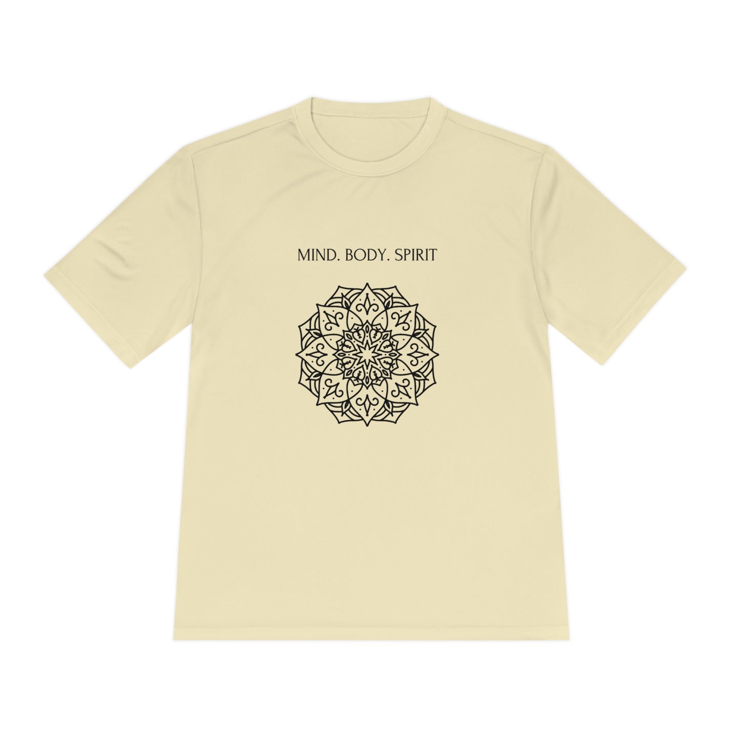 Mind Body Spirit Shirt, Graphic T-shirt, Moisture Wicking Tee Vegas Gold