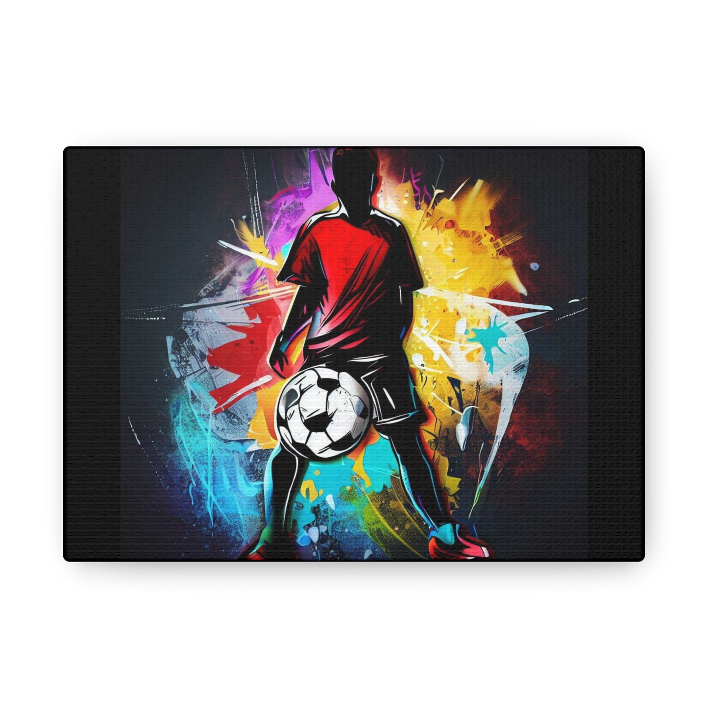 Soccer Player, Graffiti-inspired home decor, Modern street art prints, Graffiti wall art, Street art canvas art, Graffiti artist prints 7" x 5" Premium Gallery Wraps (1.25″)