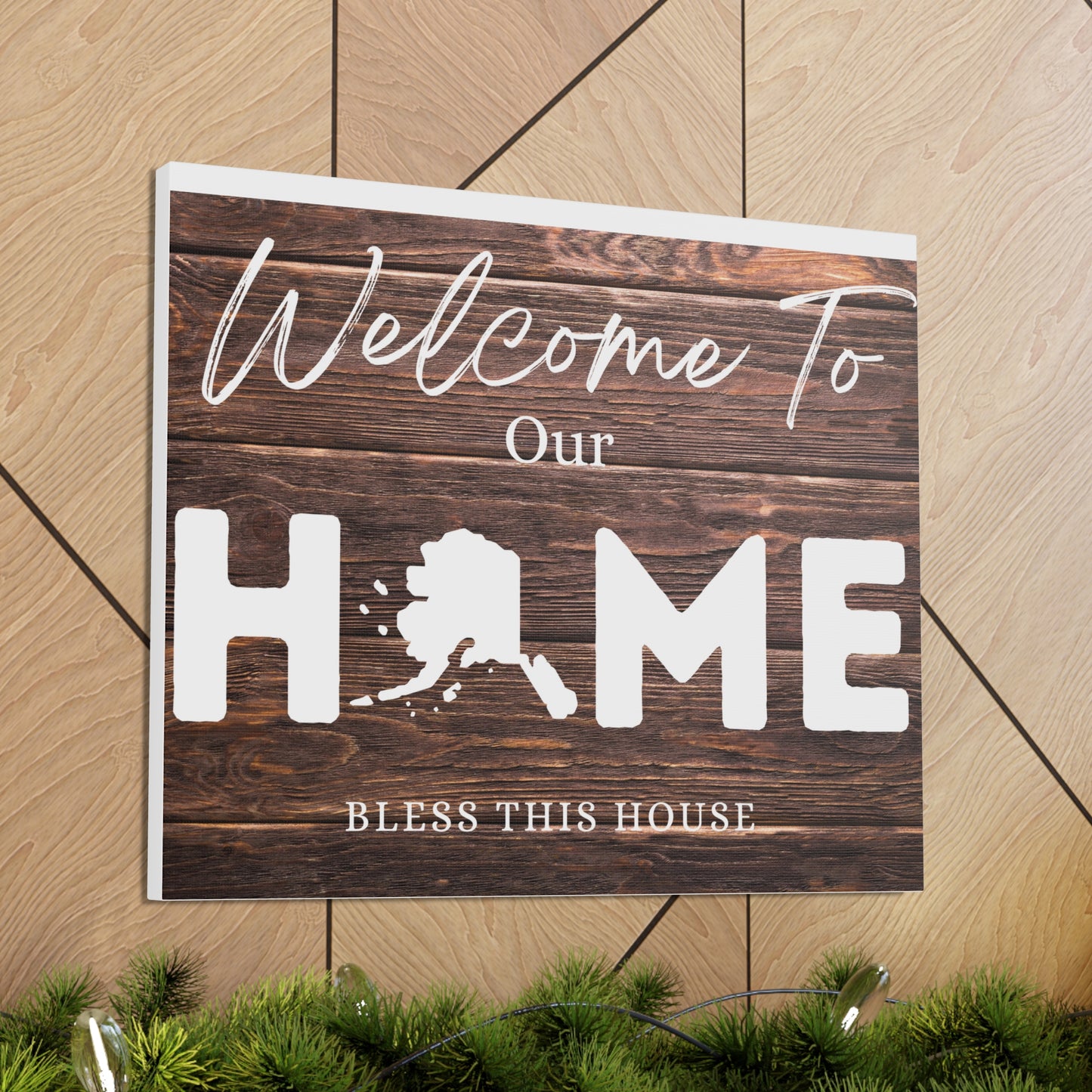 Alaska, Rustic Welcome to Our Home Sign, Our first home Sign, New Home Sign, Housewarming Gift, Personalized Home, Wood Signs, Wall Decor