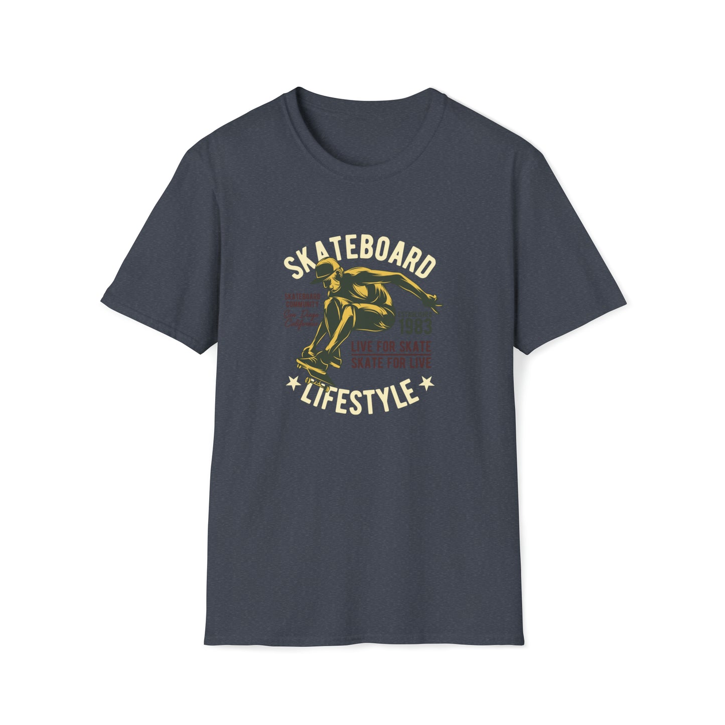 Skateboard Lifestyle |Beach Lifestyle Shirts | Summer Vibe Apparel Heather Navy