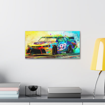 Nascar Painting, Graffiti art prints, Street art canvas, Urban art decor, Graffiti-style wall art, Graffiti canvas prints, Street art posters 20″ x 10″ Premium Gallery Wraps (1.25″)