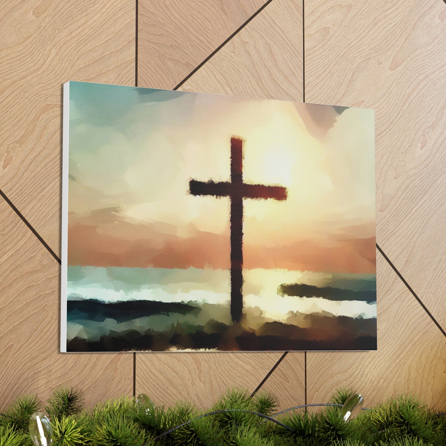 Christian wall art, Cross wall art, beach art, ocean art, Canvas Gallery Wraps - SaviTraviDesigns