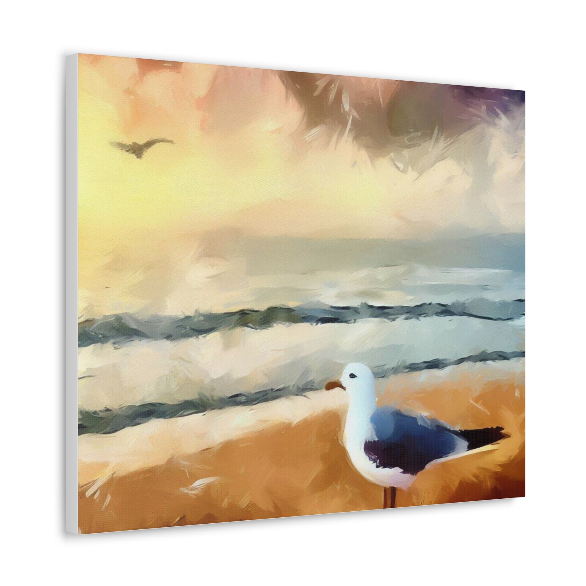 Seagull Painting, Beach wall art, Ocean Wall Art, Canvas Gallery Wraps