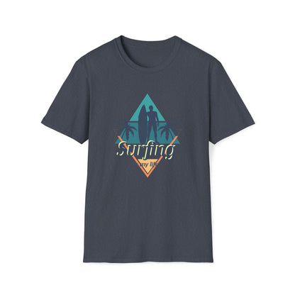 Surfing Is My Life |Beach Lifestyle Shirts | Summer Vibe Apparel Heather Navy