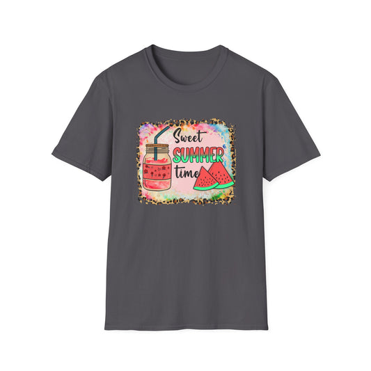 Sweet Summer Time Watermelon Summer Graphic T Shirt Charcoal