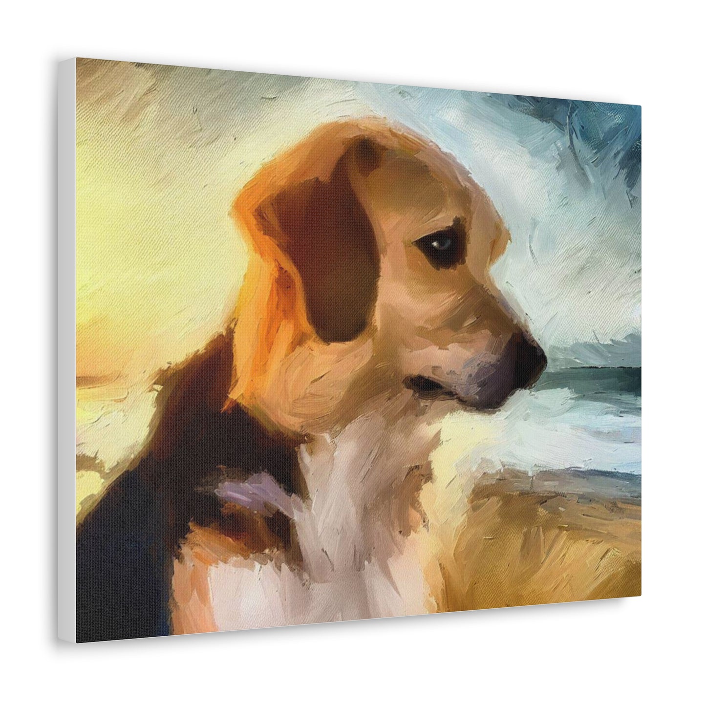 Dog wall art, beach wall art, ocean art, Canvas Gallery Wraps, Pet Beach - SaviTraviDesigns