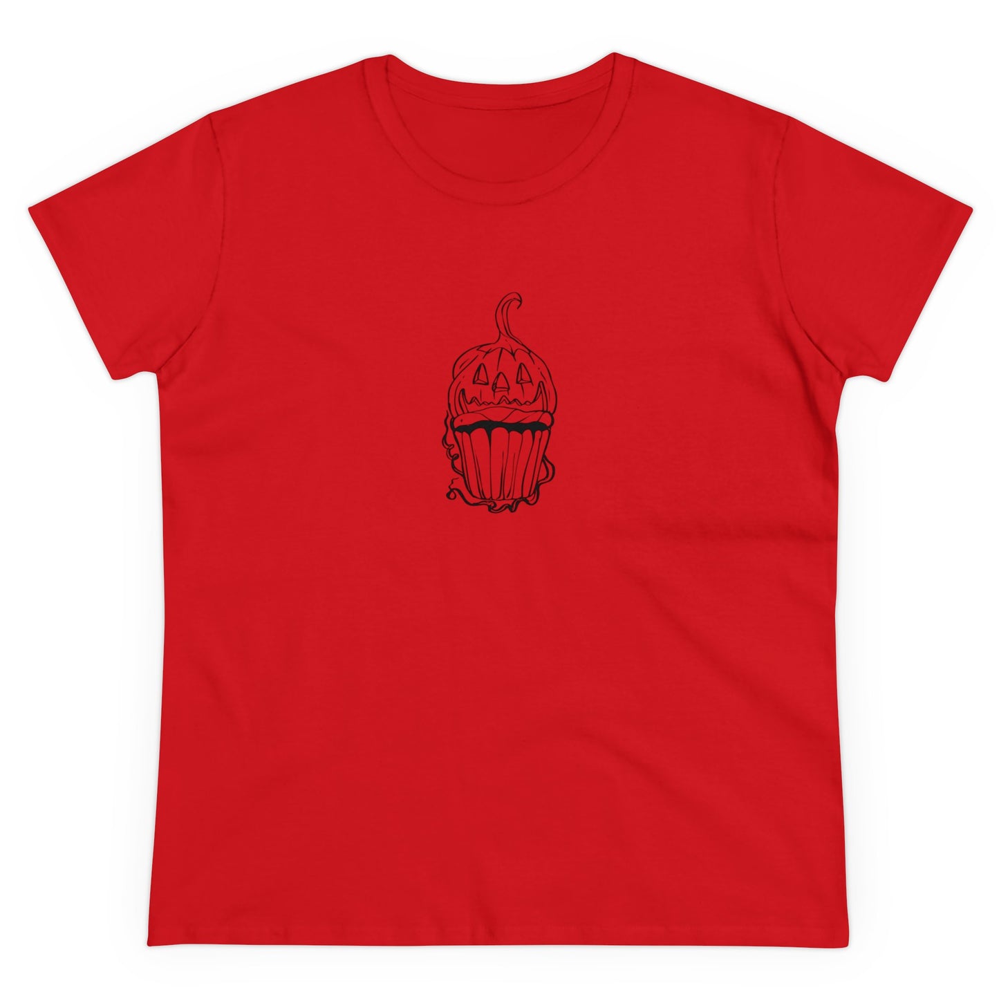 Pumpkin Cupcake, Halloween Cupcake Designs, Halloween Graphic Shirts, Spooky Halloween Shirts, Cute Halloween Graphic Tees Red