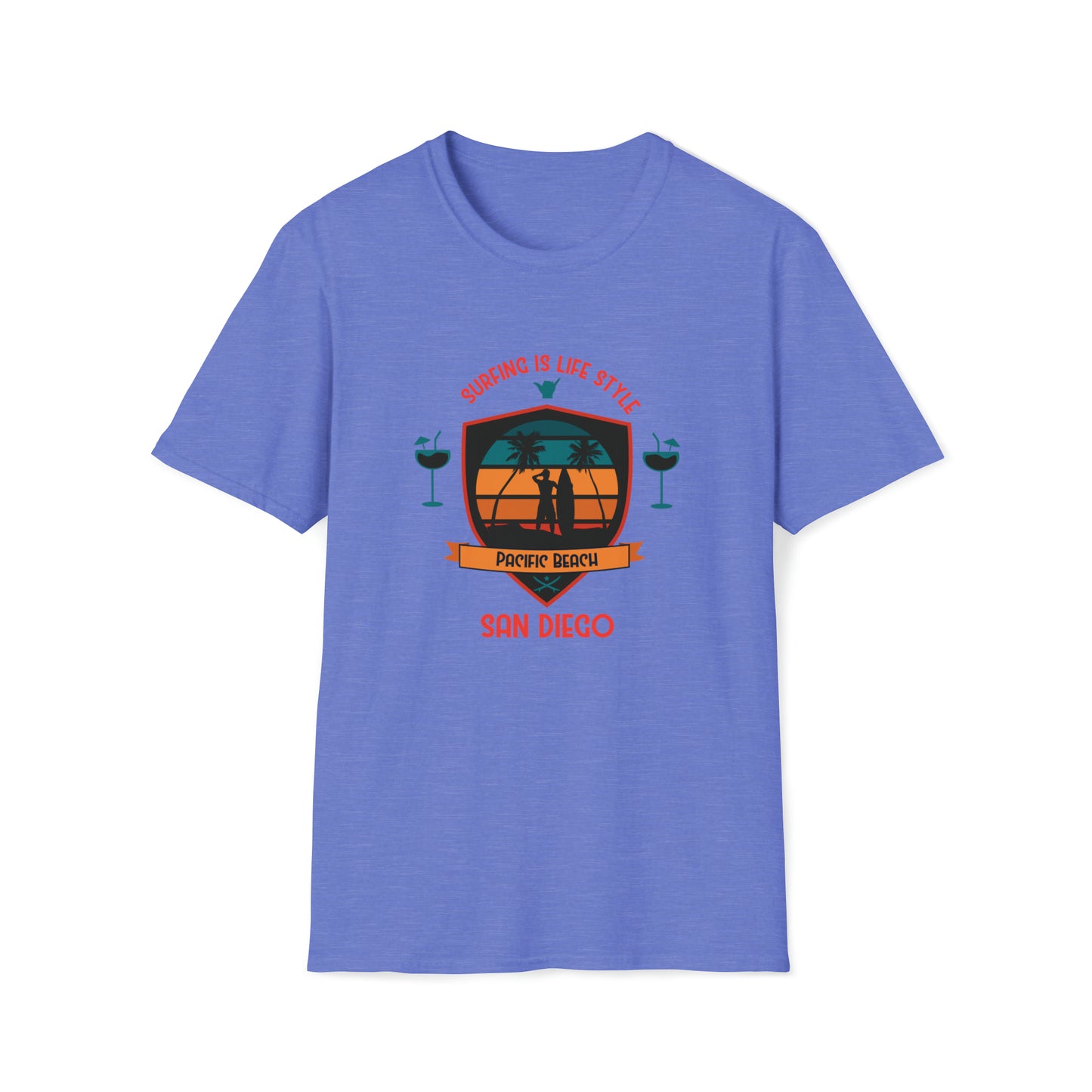 Surfing Is Lifestyle |Beach Lifestyle Shirts | Summer Vibe Apparel Heather Royal